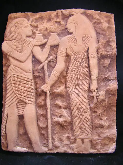 ancient egyptian wall relic relief statue gods and pharaohs