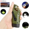 Professional Solar Powered LED Hand Crank Flashlight Portable RechargeableTorch light Emergency LED Light for Camping Hiking