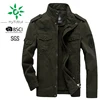 Men's Flat Collar Canvas Cotton Military Jacket