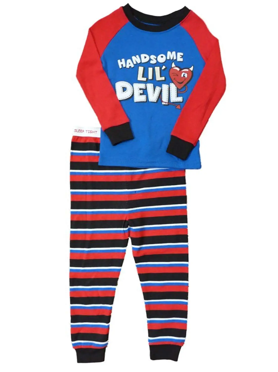 Infant /& Toddler Boys Blue /& Red Handsome Lil Devil Pajamas Sleepwear Set