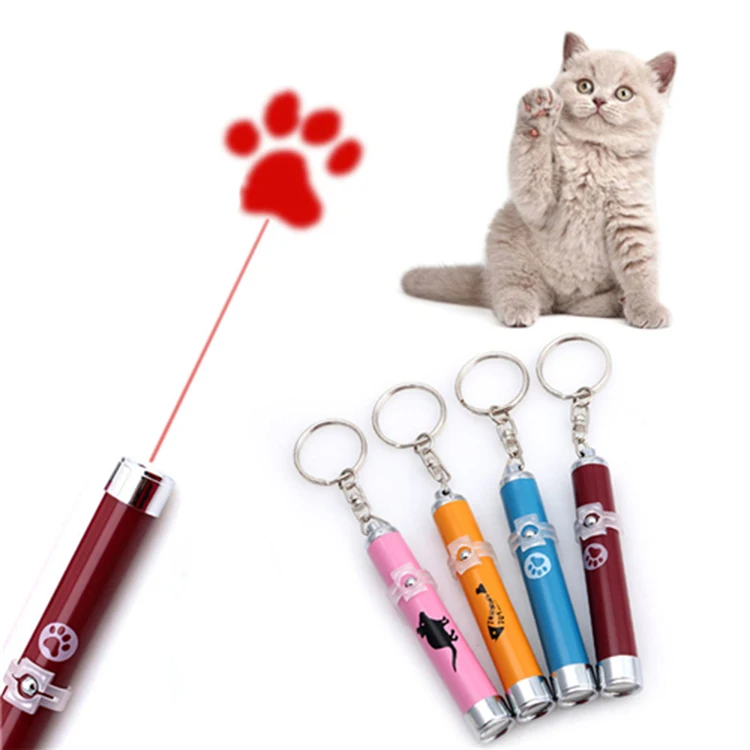 Portable Interactive LED Projection Training Pet Led Laser Pointer Cat Toy Light Pen With Mouse Shadow Playing