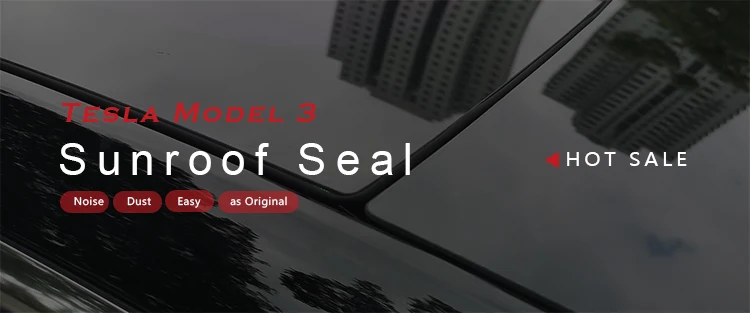 Sunroof Seal for Tesla Model 3, 100% Silicone Rubber, Wind Noise Reduction, Dustproof