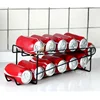 Kitchen Desktop Double Tiers Metal Wire Spice Beverage Wine Bottle Holder Display Rack