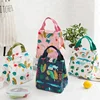 Cotton fabric chic printer wetsuit material lunch bag insulated tote shape cooler bag