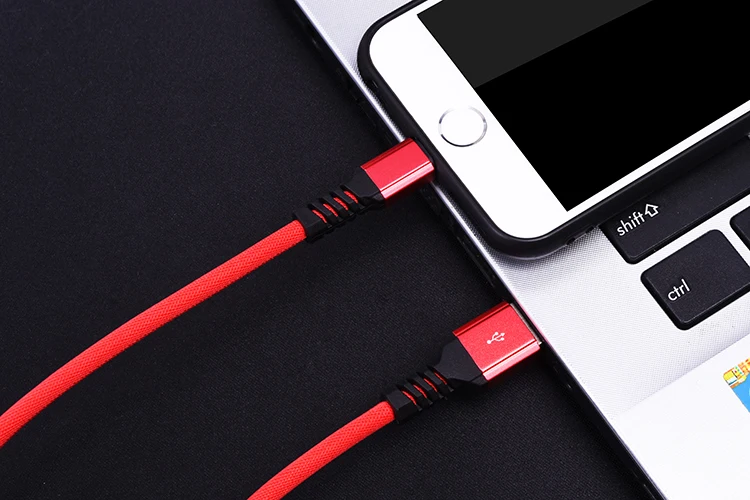 Top quality durable thick cloth braided usb data sync charging cable for iphone with custom logo - ANKUX.COM