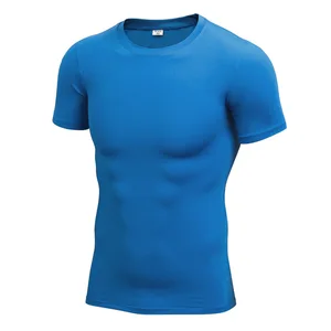 Men Gym Custom Polyester Spandex Compression Blank Dry Fit T Shirts Men Gym Custom Polyester Spandex Compression Blank Dry Fit T Shirts
