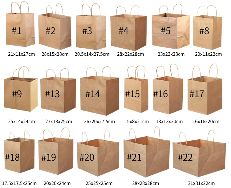 Paper Grocery Bag Size Chart