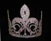 Latest New Design Kings Crown Big Round Wedding Tiara Rhinestone Crown