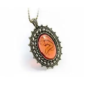 cytprimedesign Vintage Imitate Amber Pendant Sweater Chain Necklace