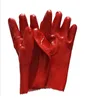 27cm roughened acid alkali oil resistance red PVC chemical work gloves