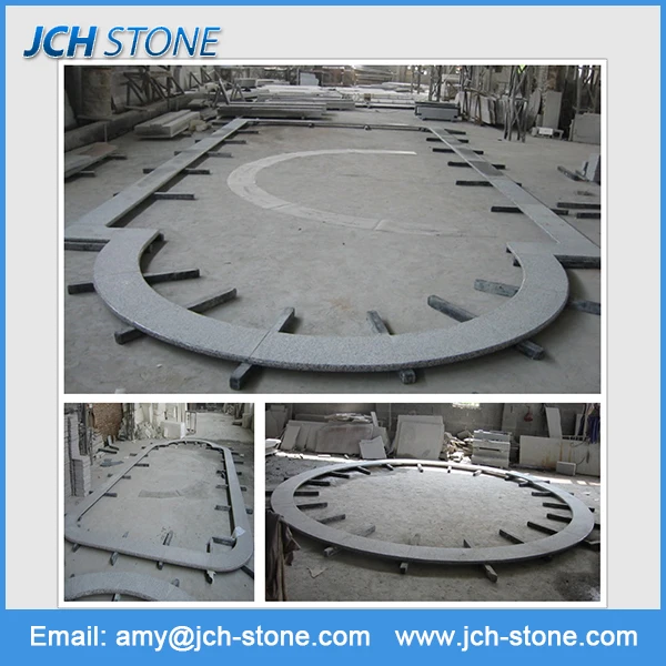 Hot sell custom design grey granite swimming pool edge tile