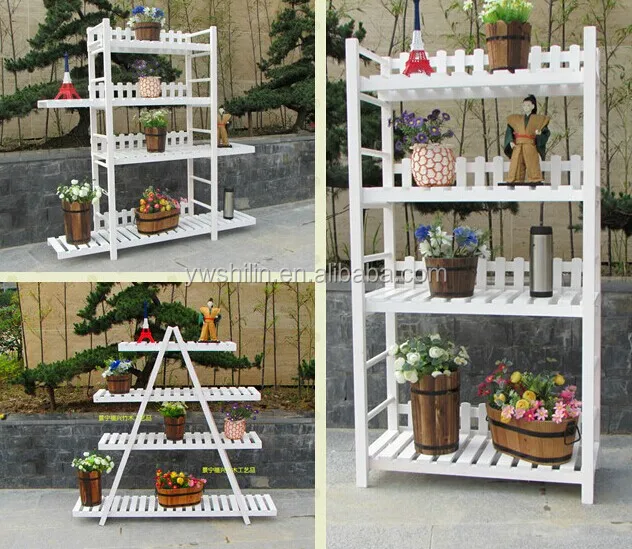 Triangle Wooden Flower Stands / Wooden Flower Pot Stands / Wooden
