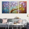 3D Printing- 3 Panel Hand-Painted Oil Painting Set Flower Tree Canvas Painting Art Impression Painting Mural Art Decoration