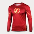 Super Thin The Flash Long Sleeve Shirt 3D Cutting UV Resist Sports T shirt Marvel Lycra
