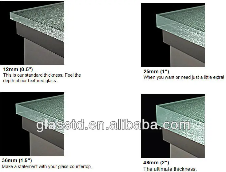 Modern Glass Countertop With Rounded Edge On Bar, High Quality Modern