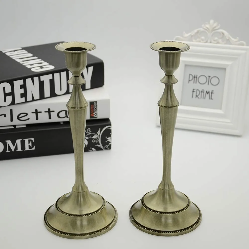Metal Taper Candle Holder,Bronze Candlesticker For Party Wedding Home