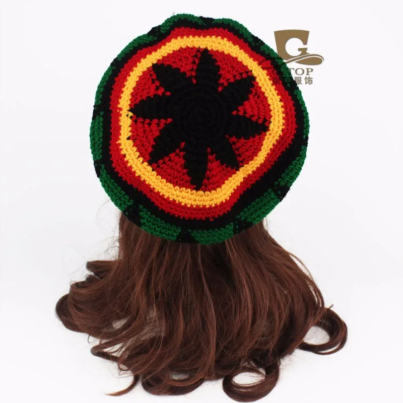 ジャマイカの手作りかぎ針編みベレー帽ラスタキャップrc 028 Buy ラスタニット ラスタビーニー帽子 ラスタ帽子 Product On Alibaba Com
