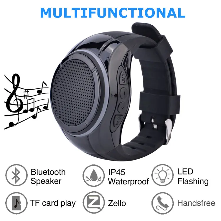 X10 Waterproof Led Zello Bluetooth Speaker Watch Mp3 Music Player Ptt Bracelet Mini Wearable
