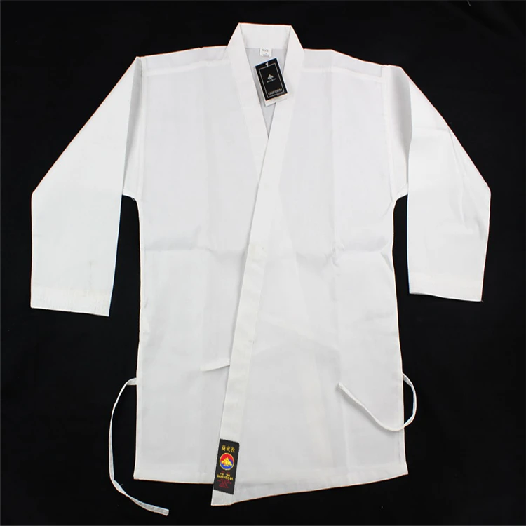 Venta Al Por Mayor De La Wkf Aprobado Artes Marciales Karate Gi Blanco Tela De Lona De Algodón