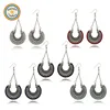 JHTF050 RDT Exaggerate Bohemian Beach Holiday Vintage Hollow Metal Knitted U Shape Dangle Pendant Women Alloy Hoop Earrings