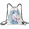 Promotion Souvenir Embroidery Sequin Unicorn Drawstring Bag Backpack