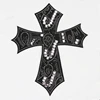 Fashion new design cross shape applique patches with beads