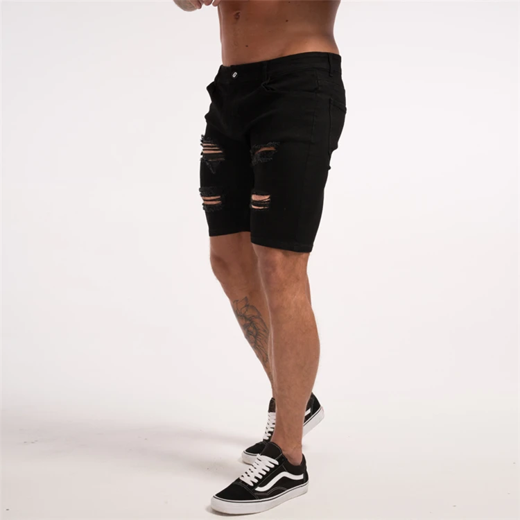 black ripped short