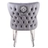 Metal Leg Elegant Tufted Back Dining Room Chair With Knocker on the Back