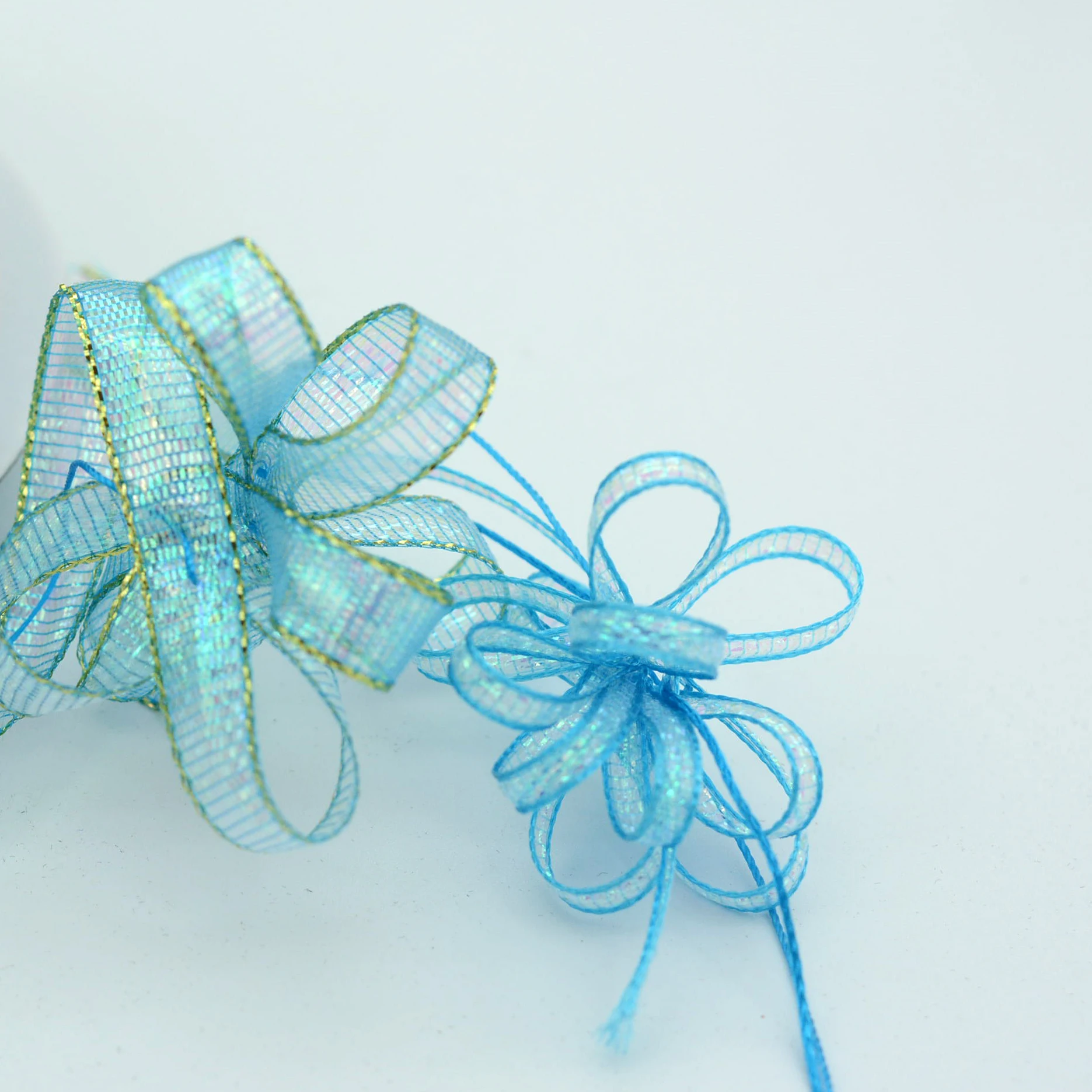 9mm Customized Coloful Pull String Ribbons With Woven Edged Ribbon