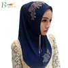 Wholesale Products China Moslem Headband Lace Embroidery Flower Female National Style Multi-Color Hijab Embroidery Designs