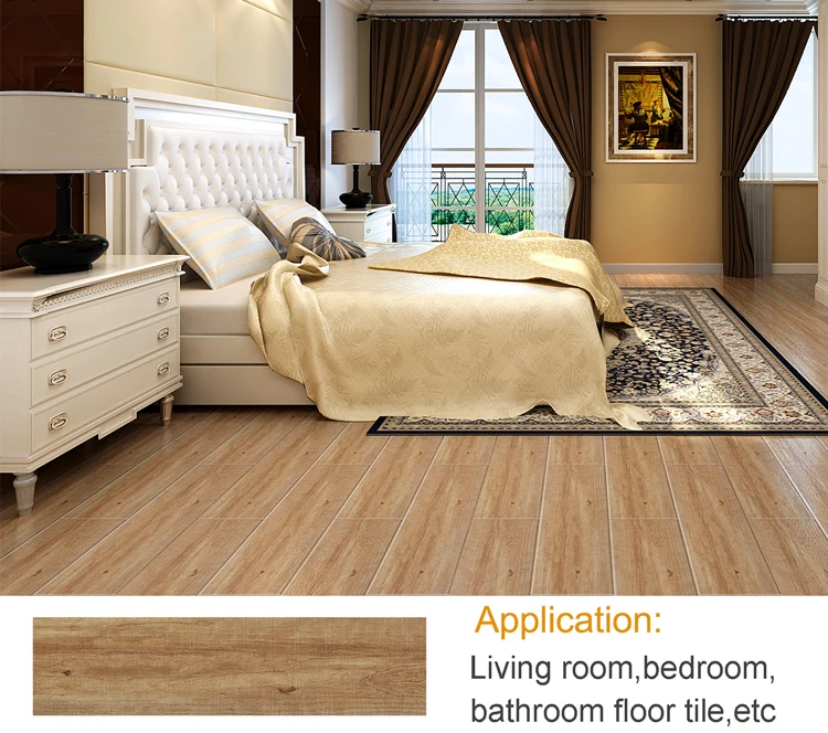 600*150mm Living Room Flooring Wood Plank Look Ceramic Tile Homogeneous