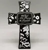 China supplier arts and crafts high quality black and white wood cross plaque
