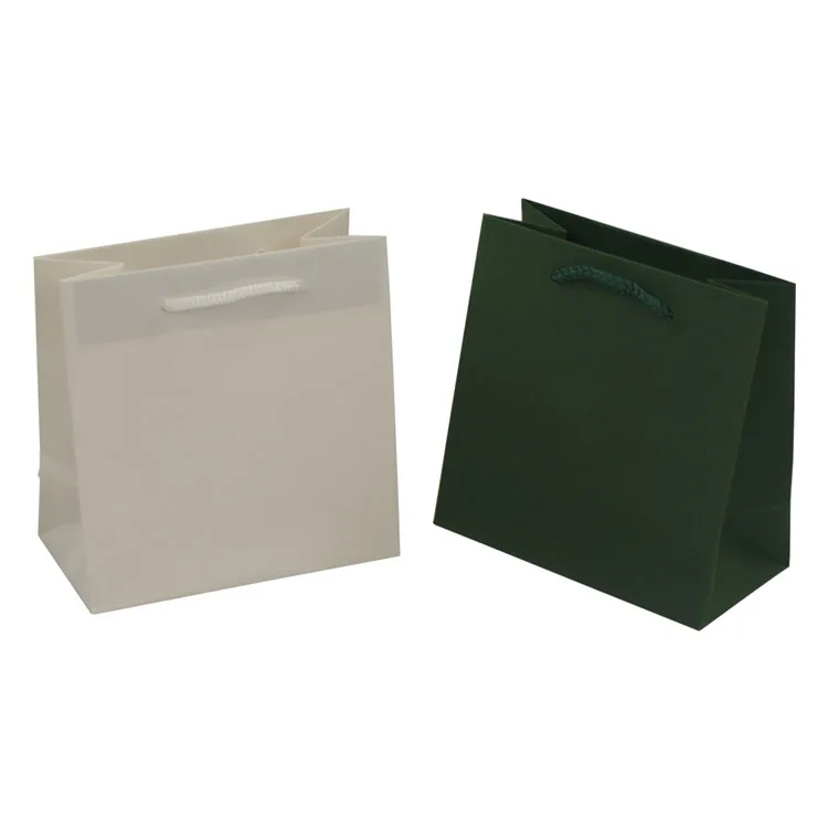 Custom printed recycle solid color shopping gift kraft paper bag with handles