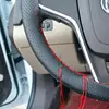 1PC DIY Car Steering Wheel Cover With Needles and Thread Artificial leather Gray /Black