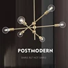 Simple glass bulb modern long stem pendant office lighting