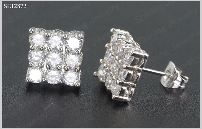 Solid Silver Vvs Created Diamond Cz Men Diamond Earring - Buy Men ...