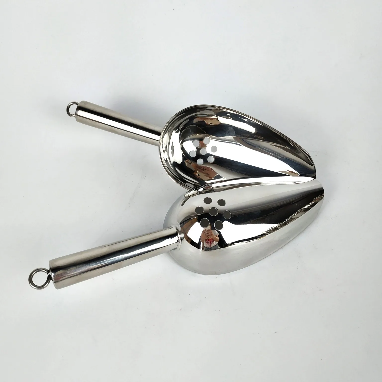 18/8 Mirror Polish Stainless Steel Shovel Serving Ice Bucket Scoop With