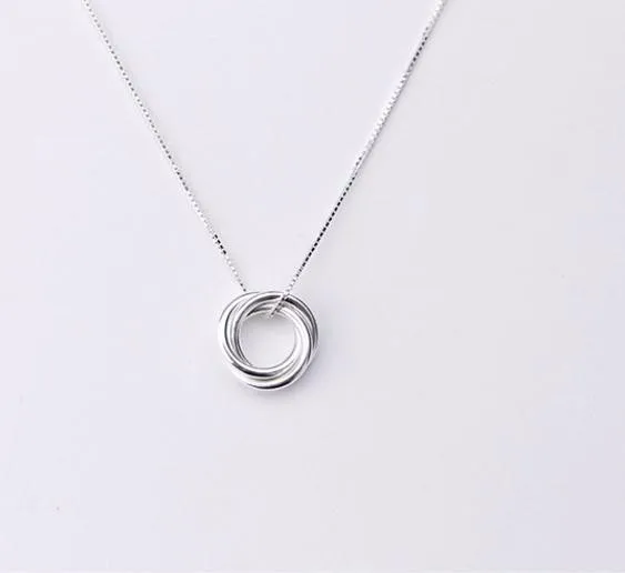 Fashion Jewelry 925 Sterling Silver Three Circle Pendant Necklace - Buy ...