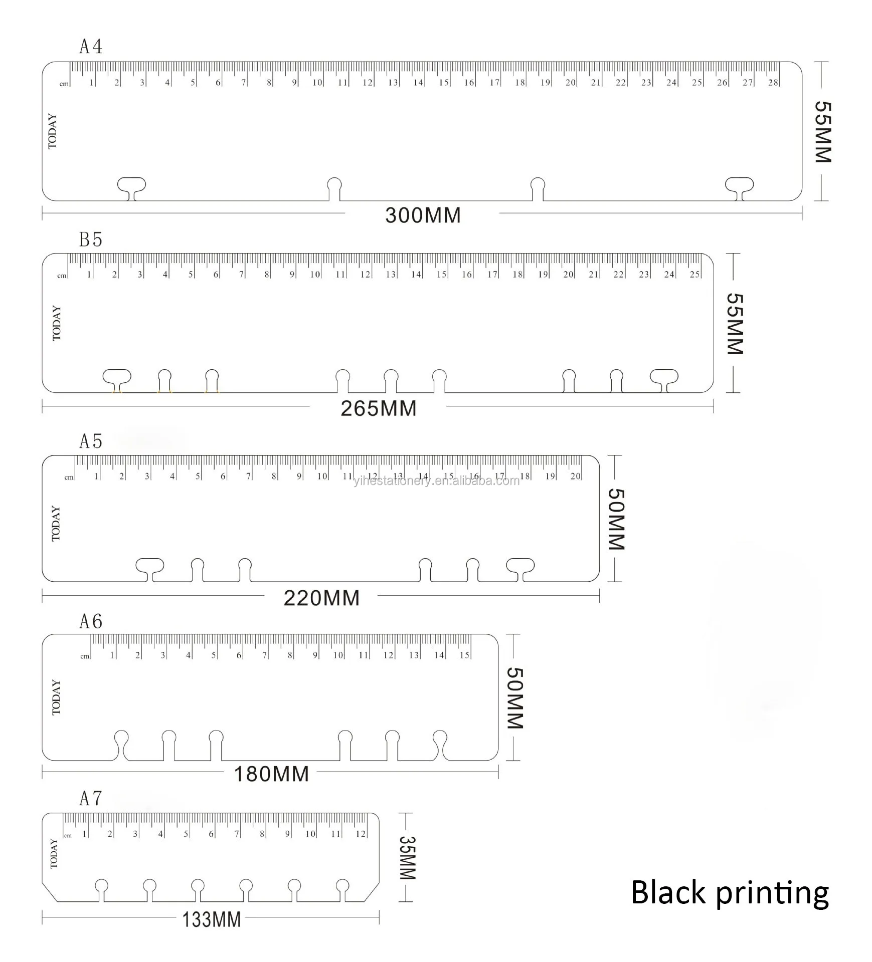 A5 A6 A7 A4 B5 Pp Ruler Wholesales Custom 6rings 4rings 9rings