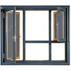 black aluminium thermal break windows with built in blinds foshan