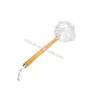 LONG WOODEN HANDLE wooden Bath & Shower Mesh Pouf Body Brush