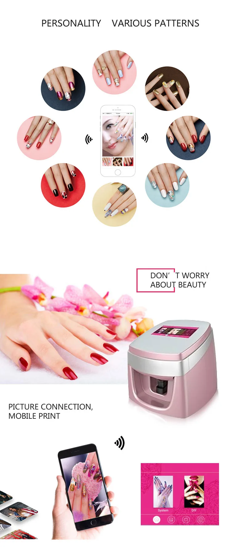 factory wholesale price 3d digital nail