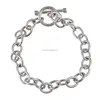 Wholesale New Design Rhodium Plated Silver Toggle Bracelet from China