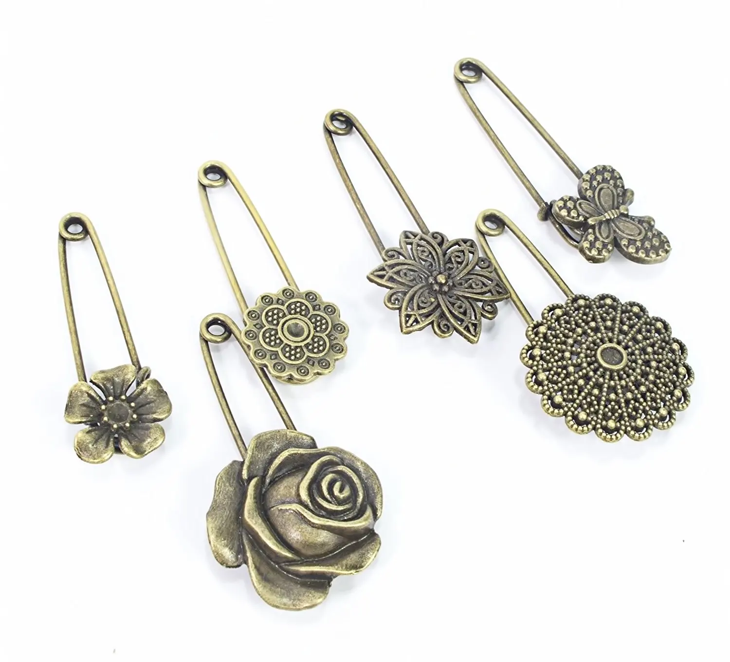 Pack of 30 Womens Safety Pin Scarf Hijab Pin Brooch Straight Head Pins Ababalaya