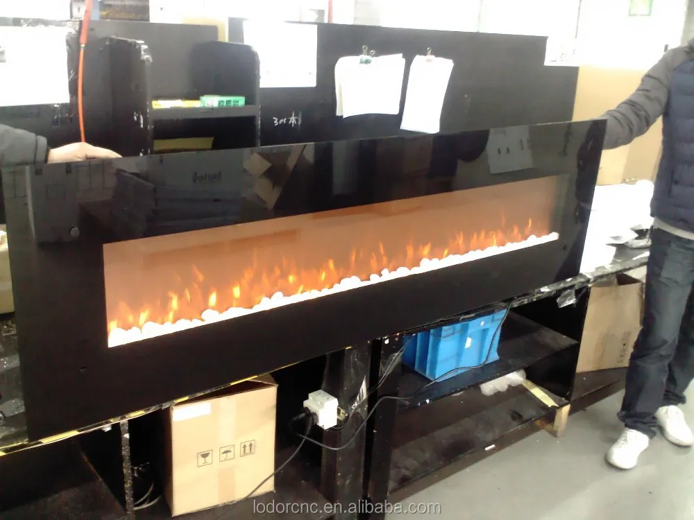 72 pulgadas falso llama chimenea eléctrica montada en la pared