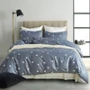 Premium Microfiber Blue Gray Triangles Pattern Zipper Closure Bedding Duvet Cover Set