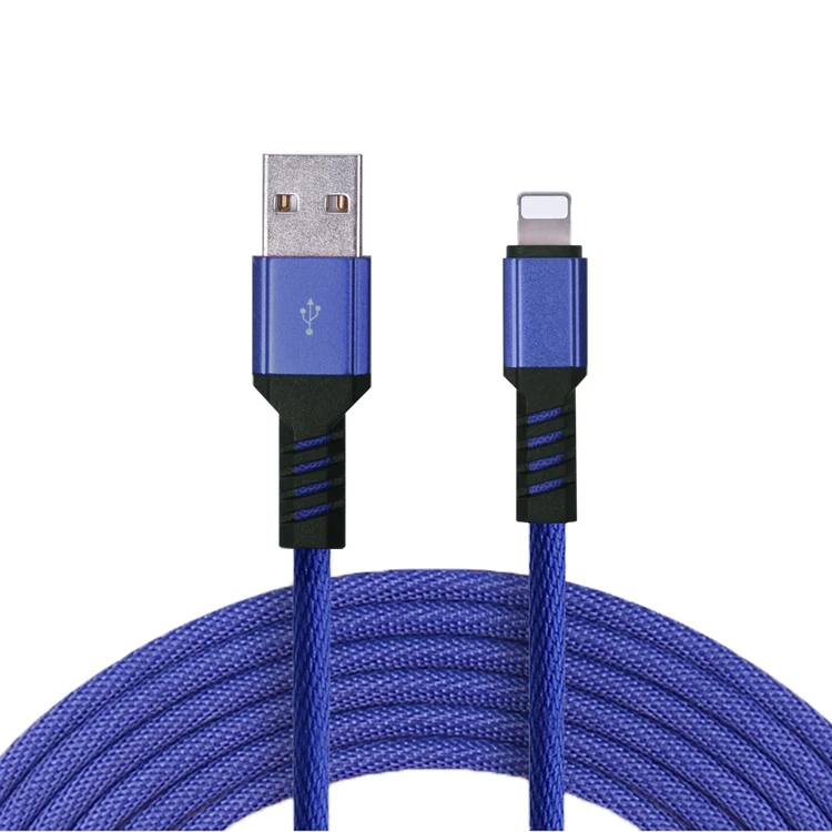 Top quality durable thick cloth braided usb data sync charging cable for iphone with custom logo - ANKUX.COM