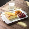 Dehua factory cheap price china ceramic porcelain serving food tray with 3 compartment and handle