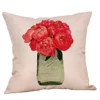 Wholesale Amazon Hot Sale Personalized Canvas Flora Printing Cushion Cover Supersoft Pillowcase For Outdoor Valentine's Day