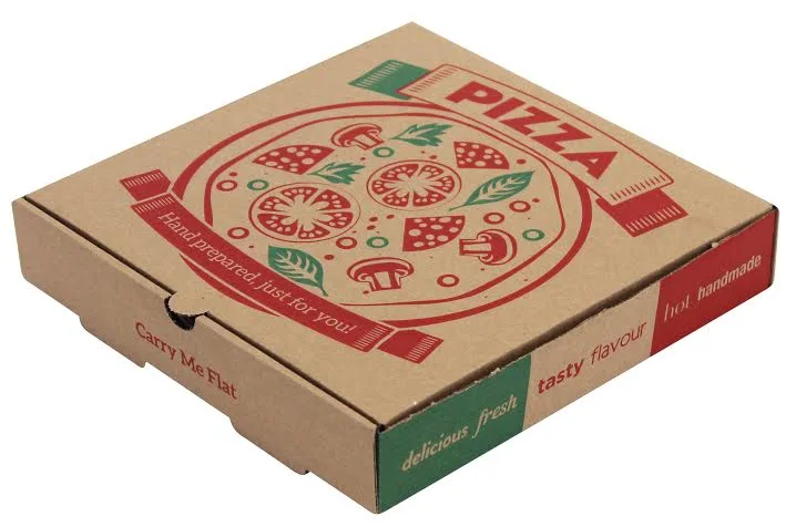 Square Pizza Cardboard Paper Printed Packaging Box Logo Custom
